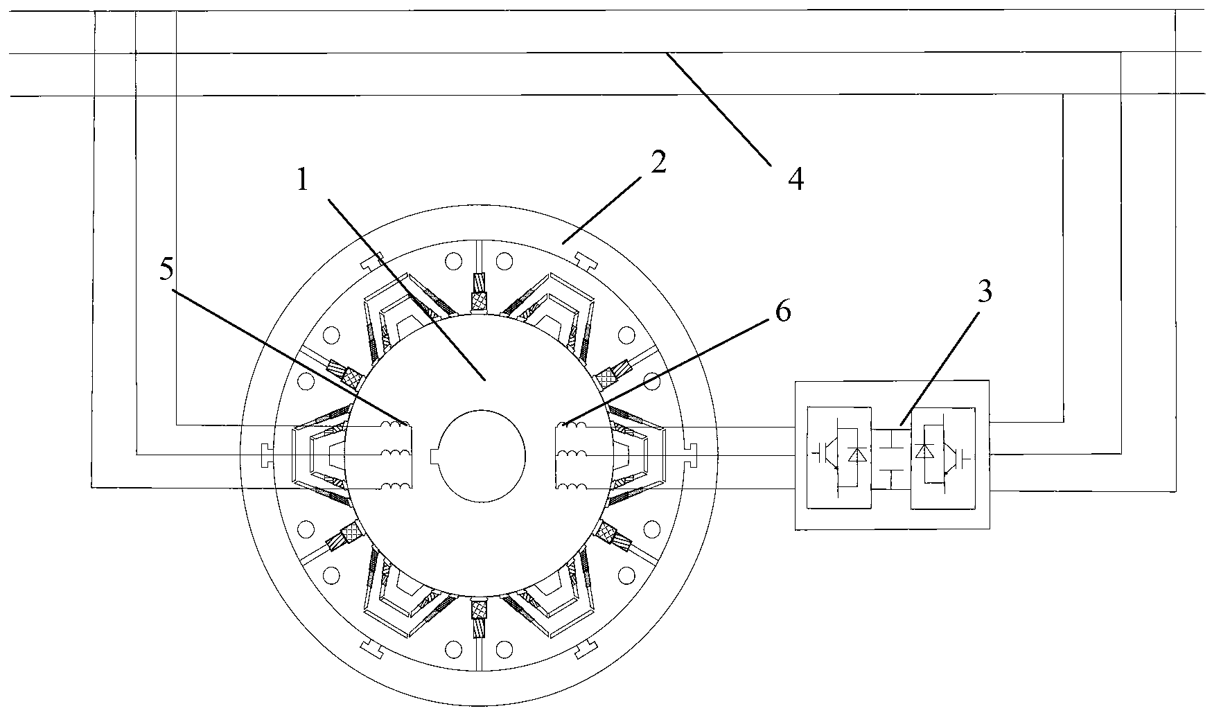 Cage barrier spliced outer rotor stator double-winding alternating current motor and control method thereof