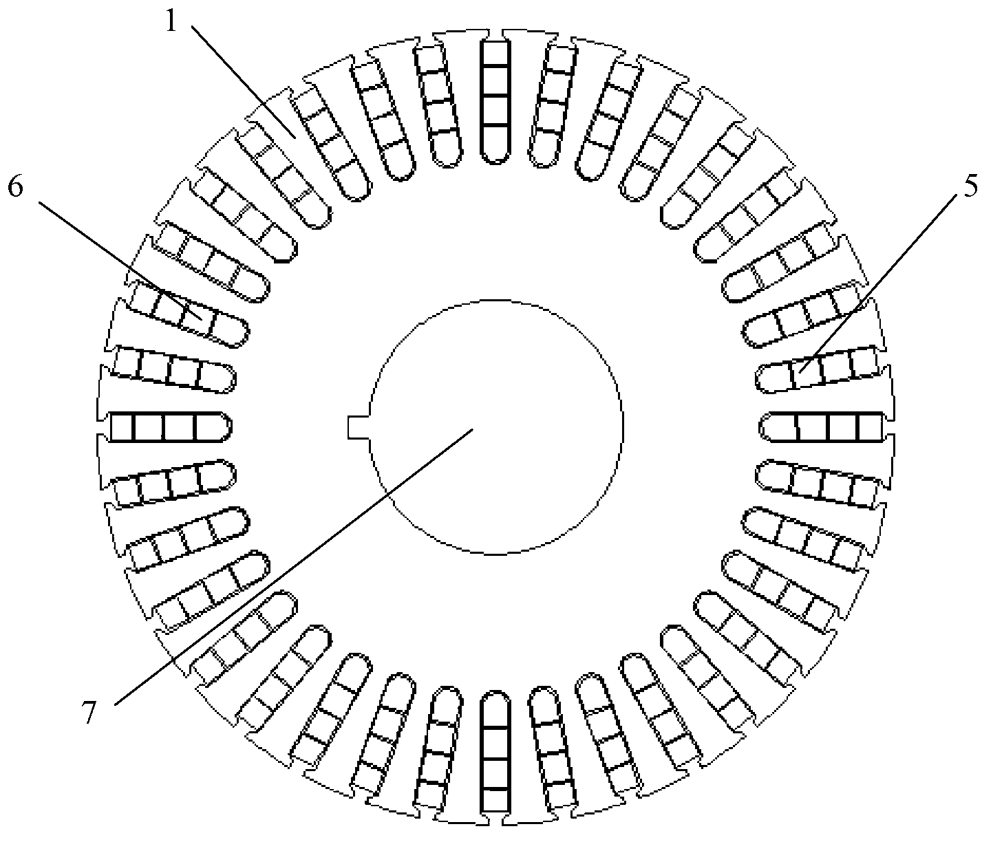 Cage barrier spliced outer rotor stator double-winding alternating current motor and control method thereof