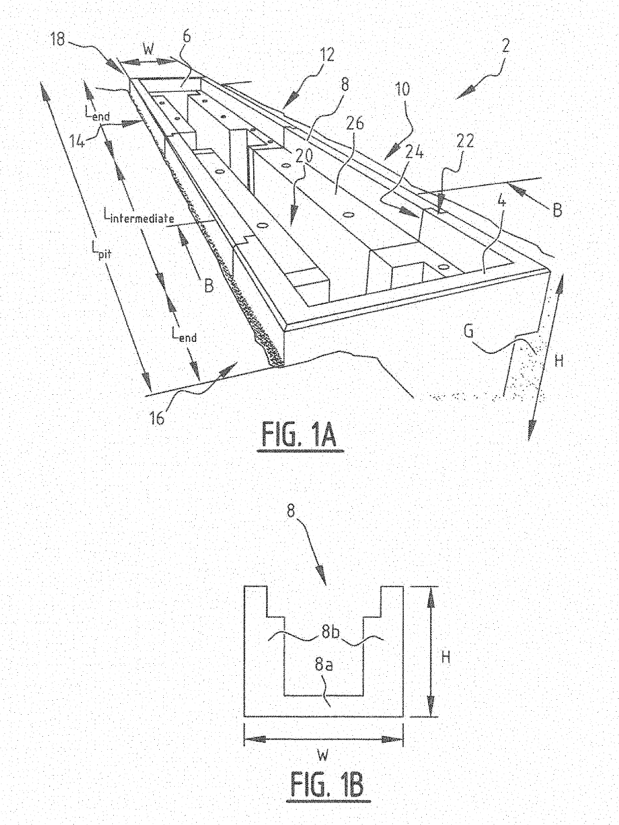 Modular Pit Structure for a Lifting System, Such Lifting System and Method for Building Such Pit Structure