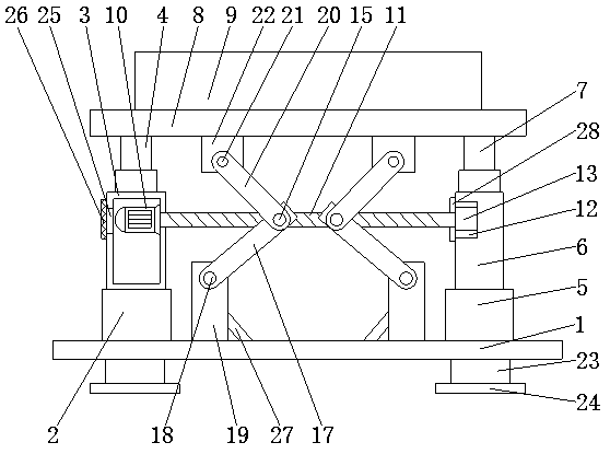 Height-adjustable weaving machine tool suitable for flow line production