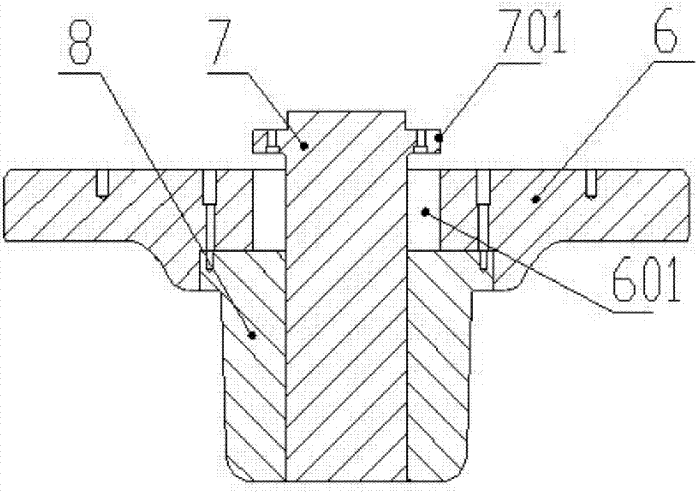 Forging die for large hinge beam and production process of large hinge beam