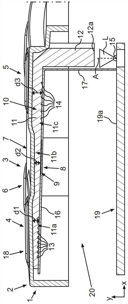 Input device for motor vehicle with specific arrangement of flexible printed circuit board