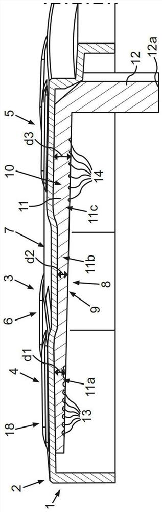 Input device for motor vehicle with specific arrangement of flexible printed circuit board