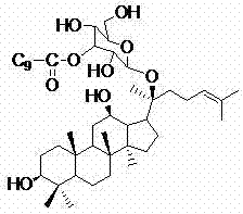 Synthesis method for increasing ginsenoside M1 and decanoylchloride monoesterification selectivity