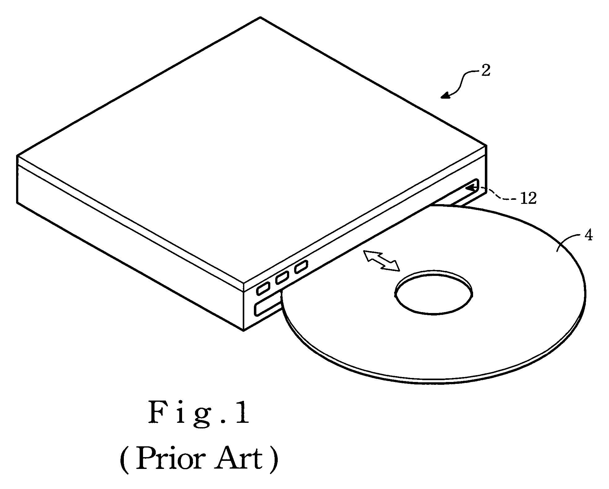 Slot-in optical reproducing apparatus with a visualized indicator