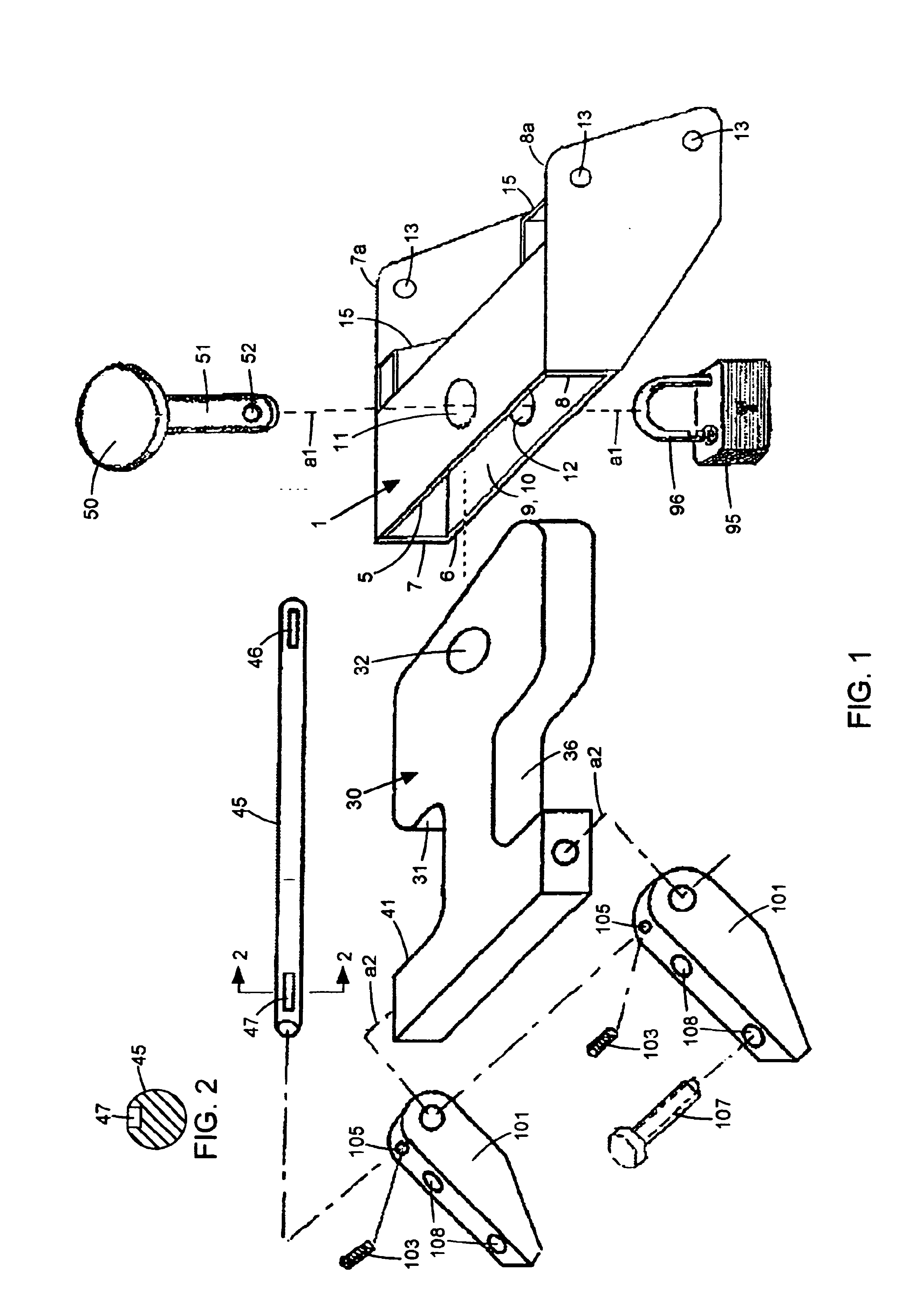 Apparatus for releasably coupling a trailer or other vehicle accesory to a vehicle