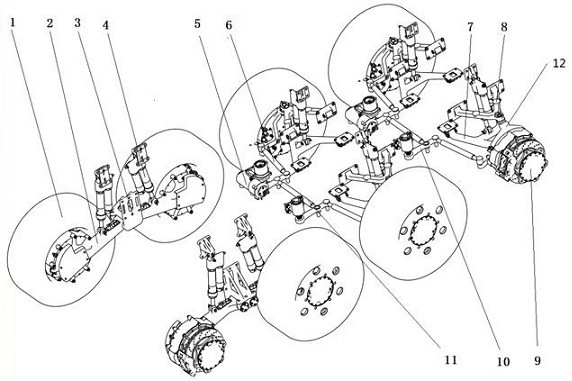 Single trailing arm hub motor driving module