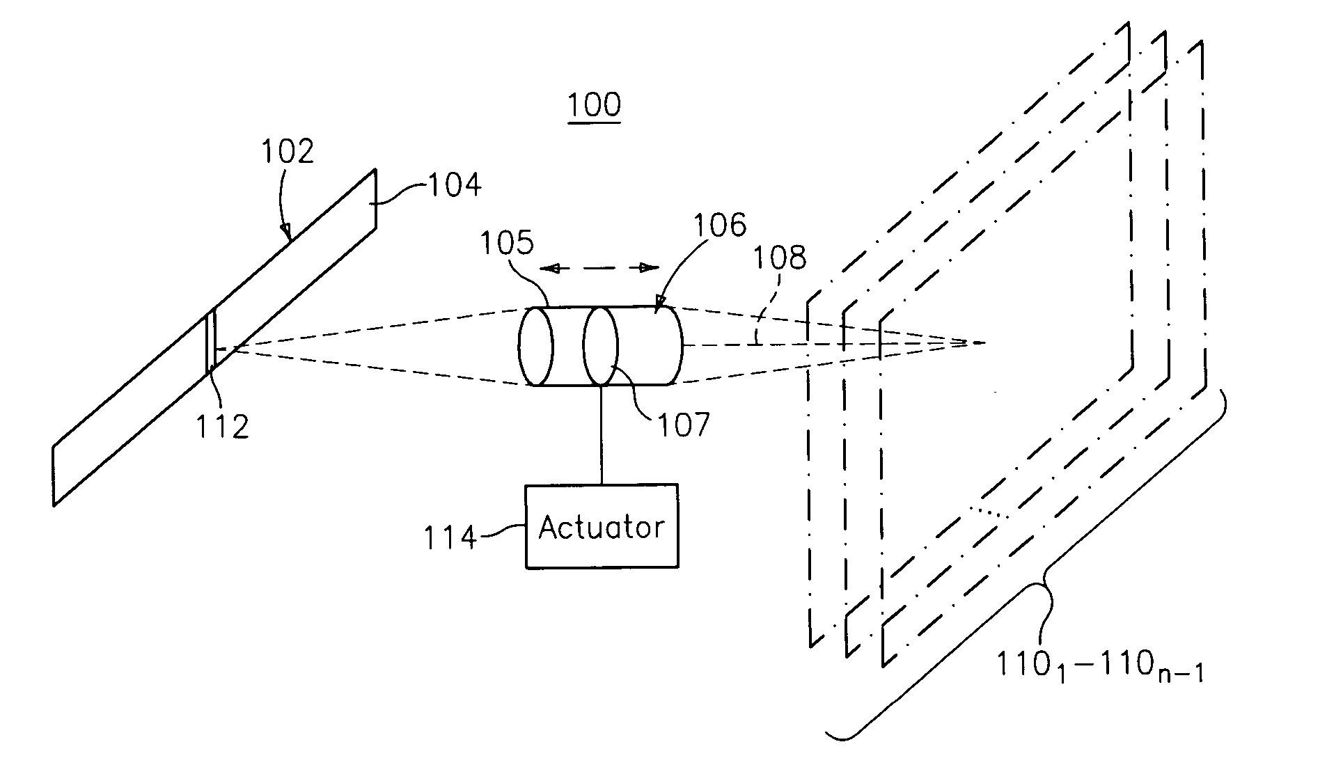 Imaging arrangement and barcode imager for imaging an optical code or target at a plurality of focal planes