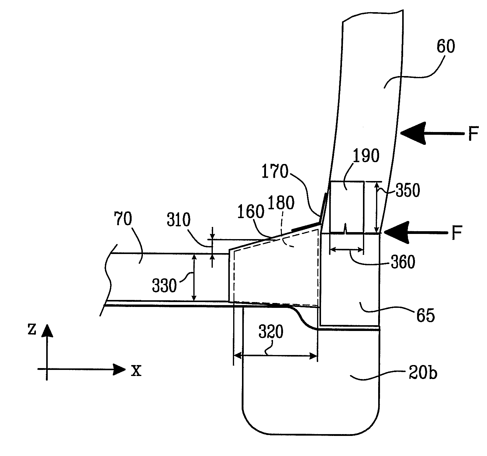 Impact energy absorption block arrangement