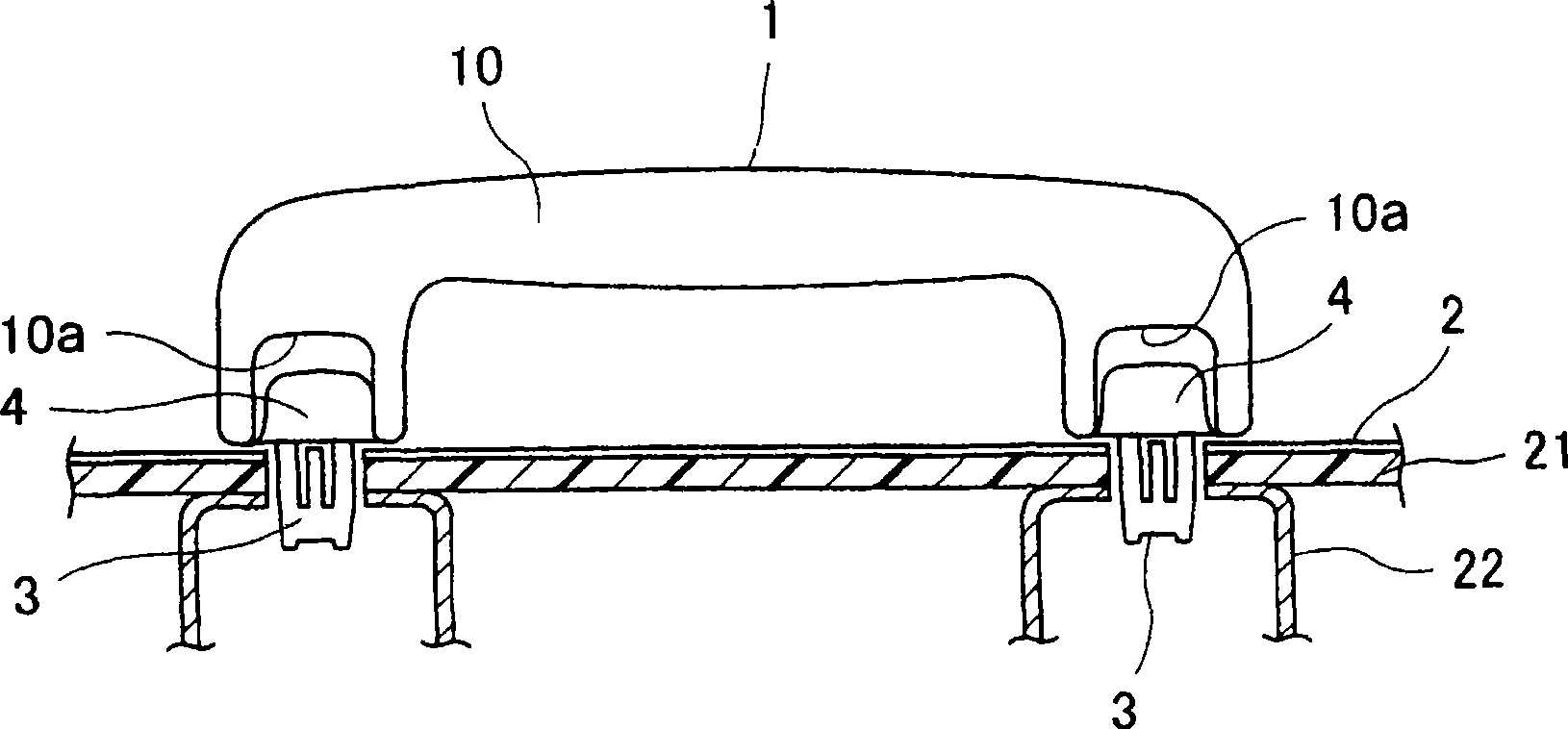 Clamp for mounting component and mounting structure of component