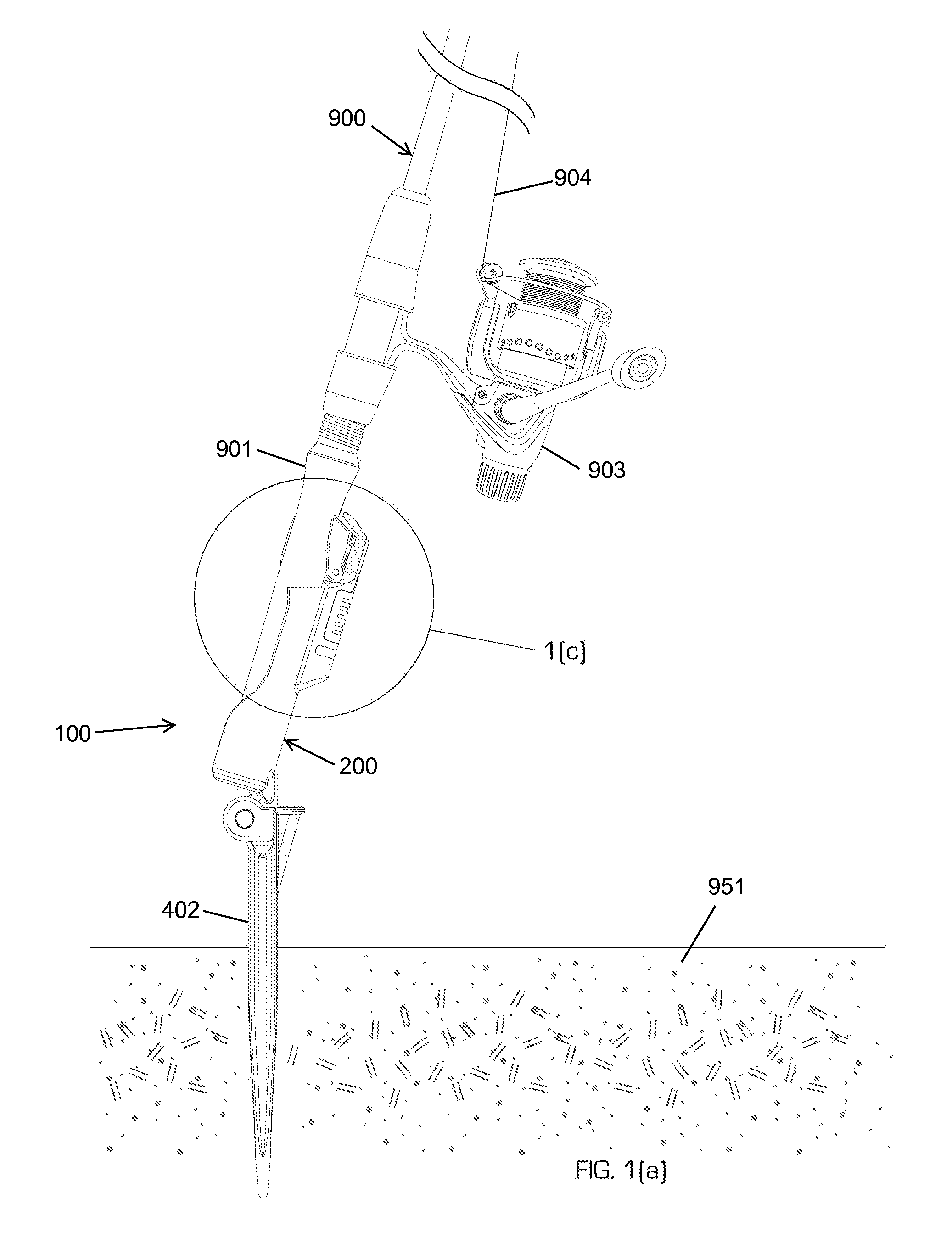 Fishing rod holder with integral bite detector