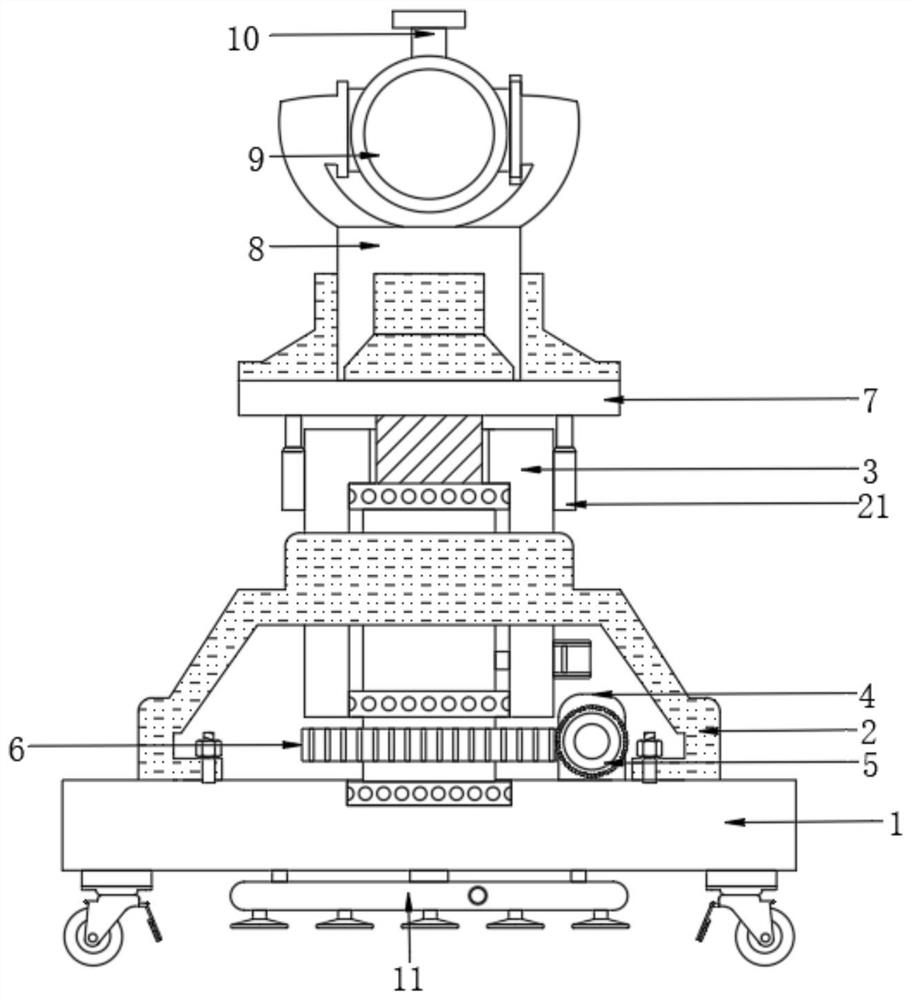 Seaborne helicopter platform ground jetting type firefighting water cannon device and use method thereof