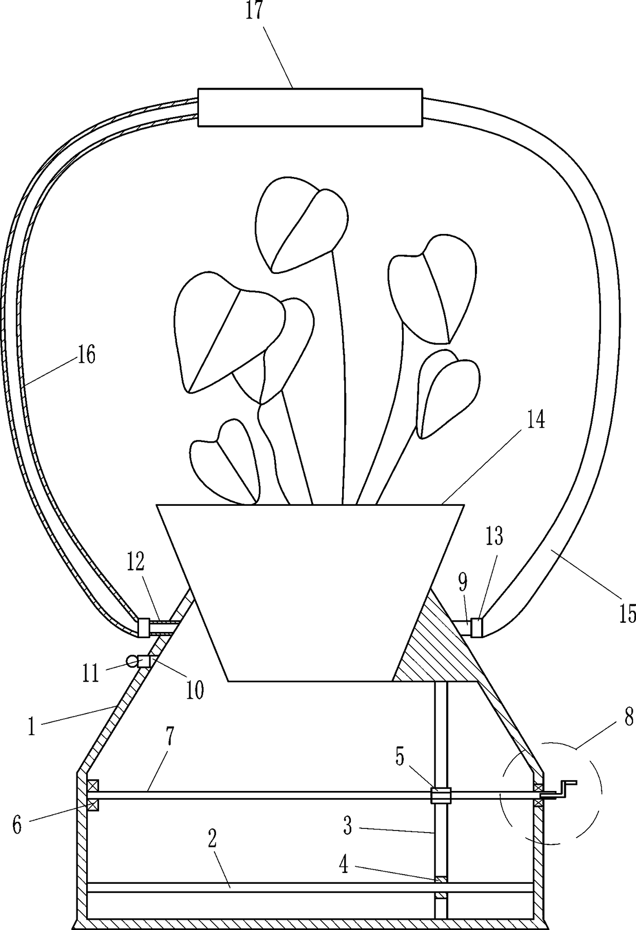 Garden potted planting pot with watering function