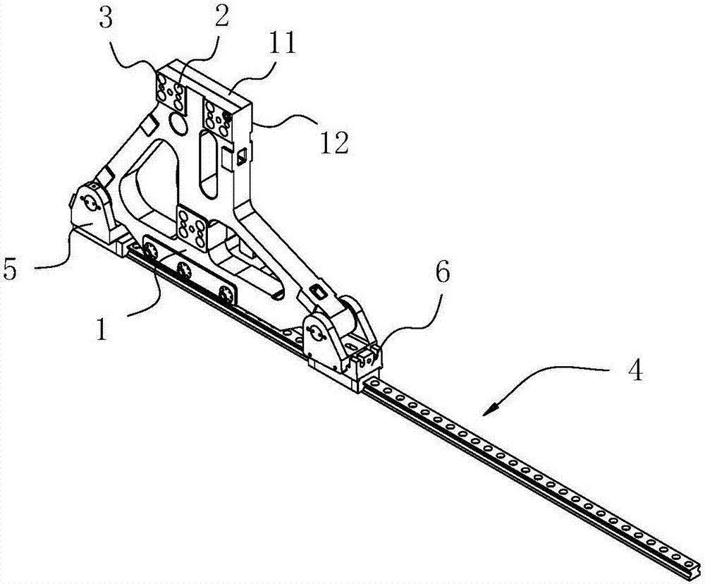 A sliding foot component and a dynamic template support structure using the same