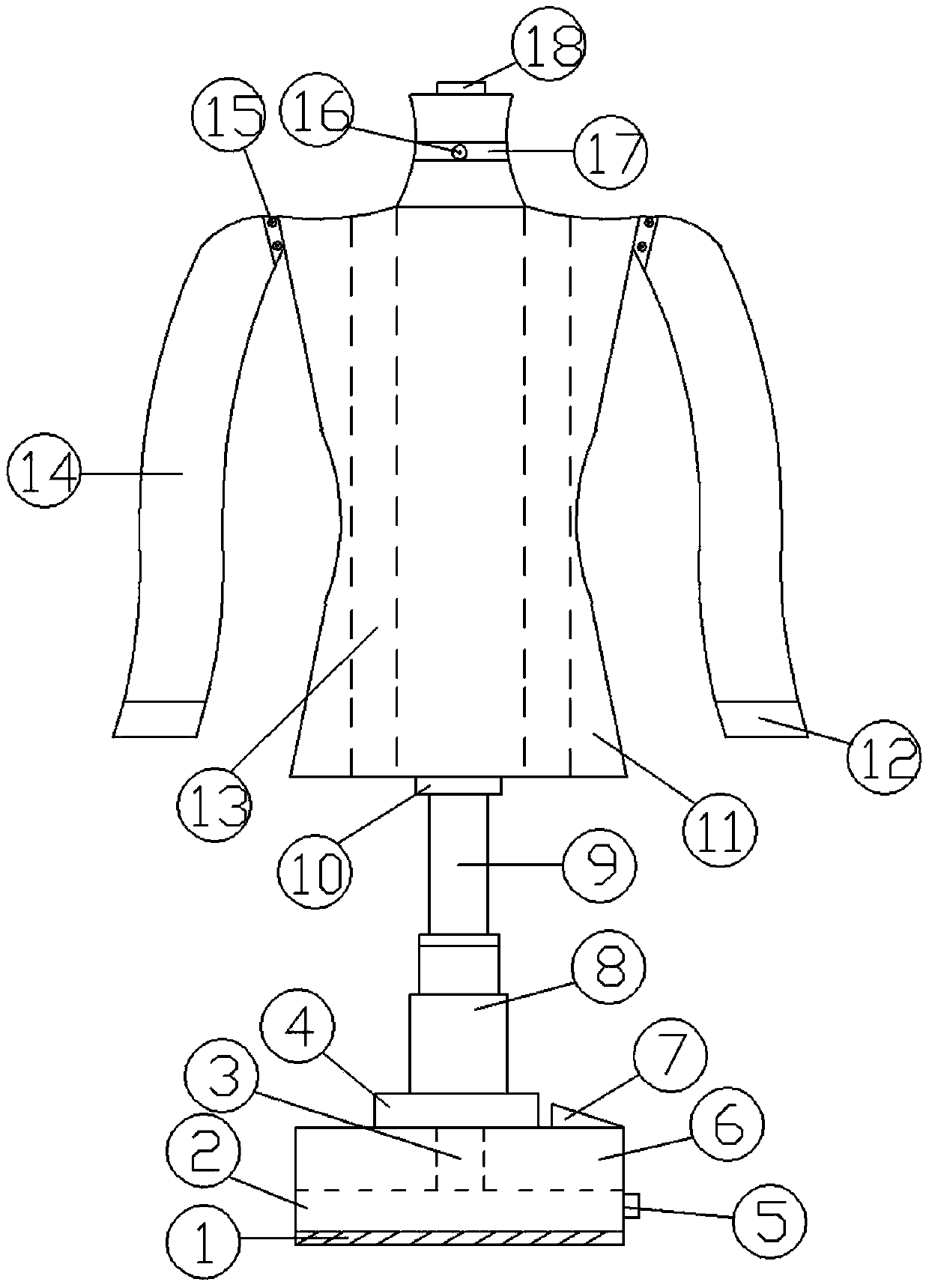 Color-changing garment model capable of being regulated and controlled by infrared rays