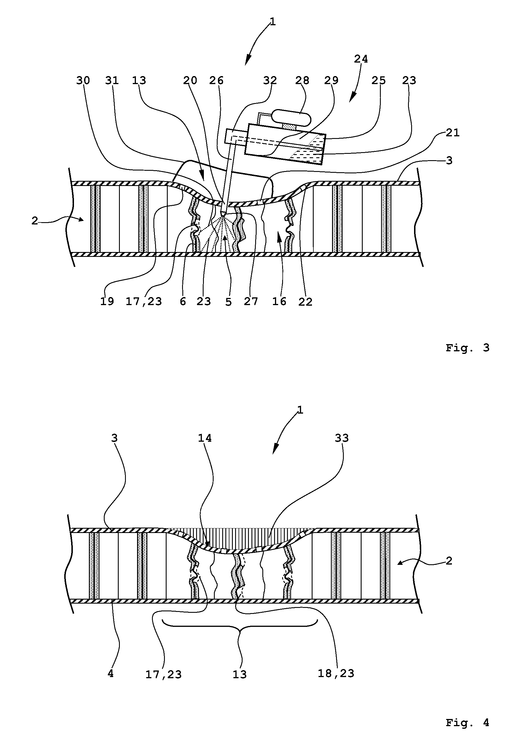 Method and a spraying device for the repair of a sandwich plate