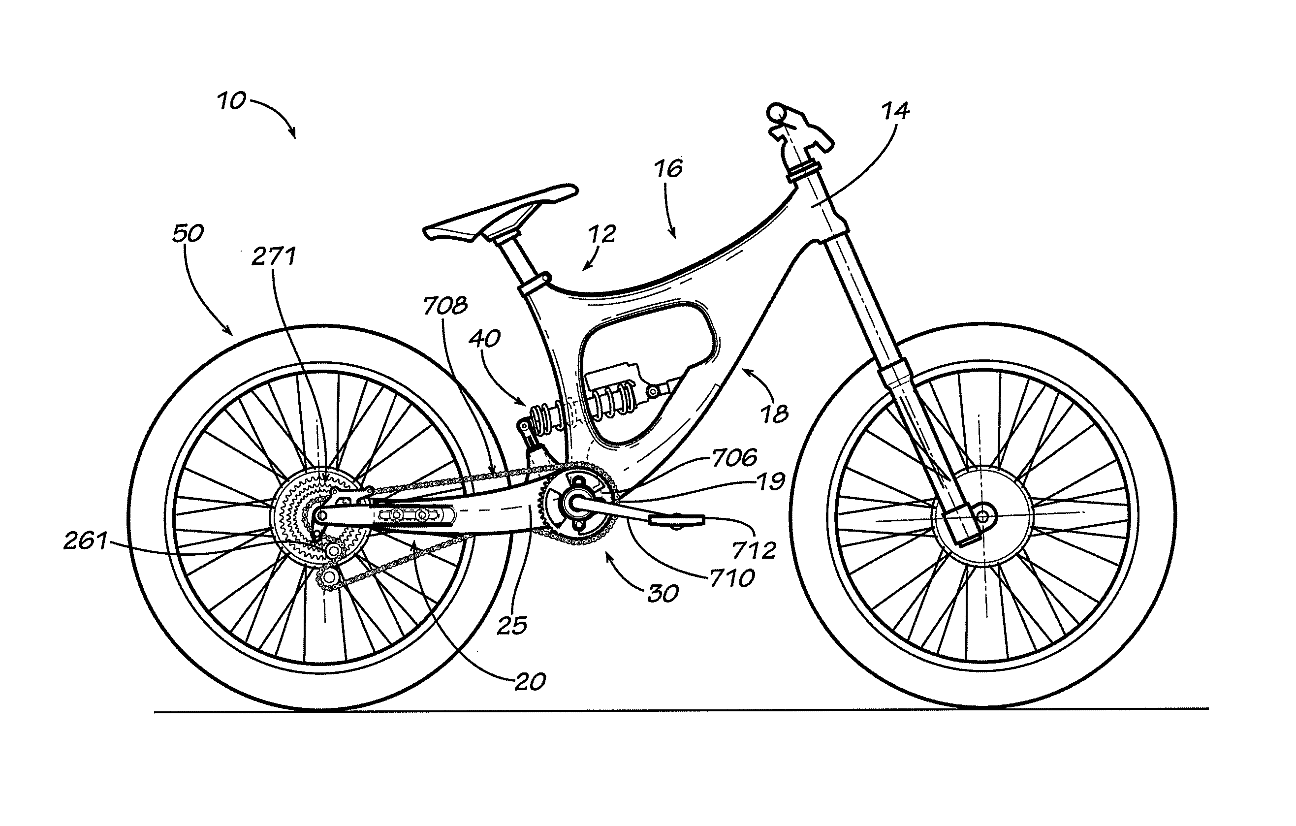 Bicycle frame with adjustable suspension components