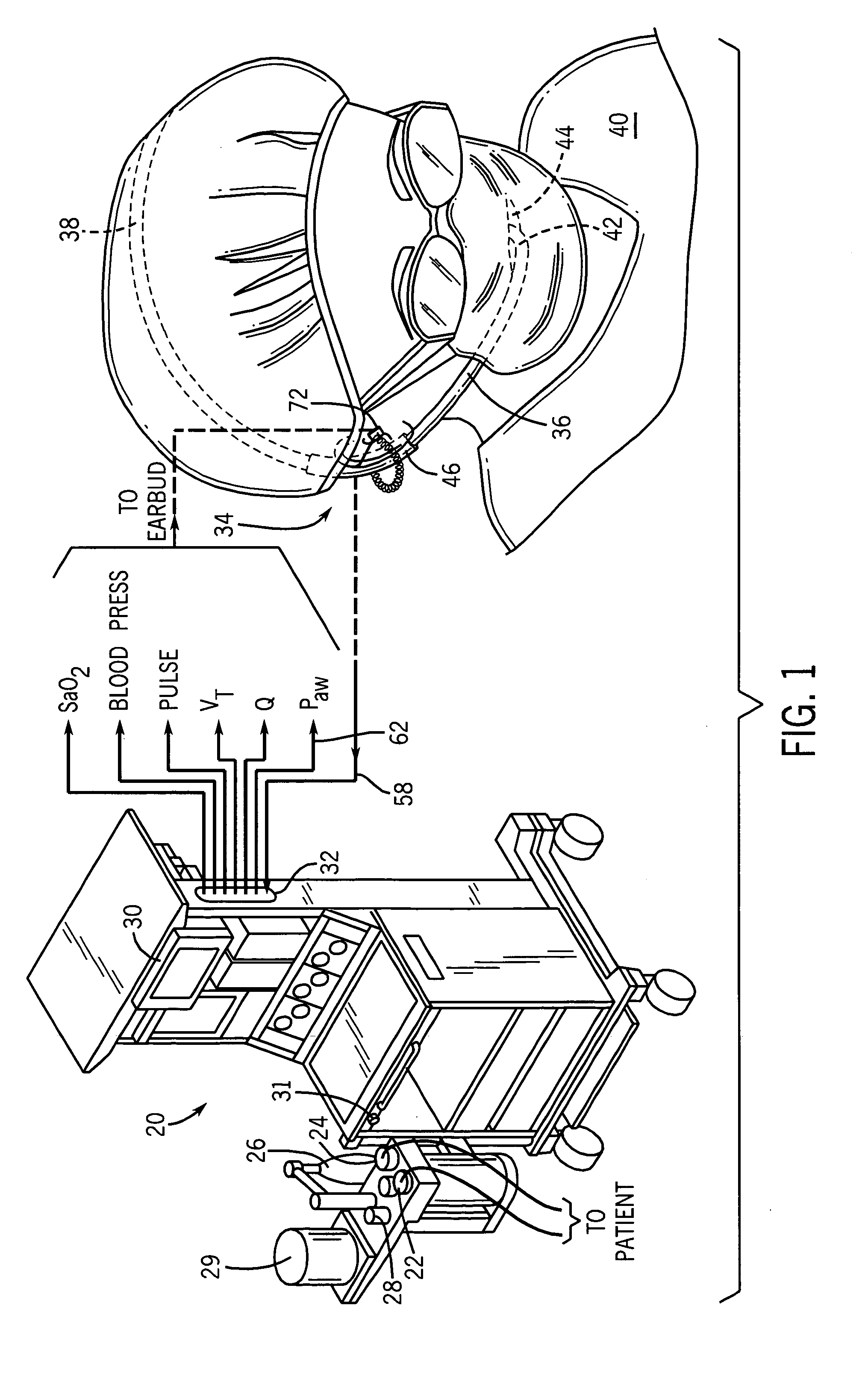 Arrangement and method for controlling operational characteristics of medical equipment