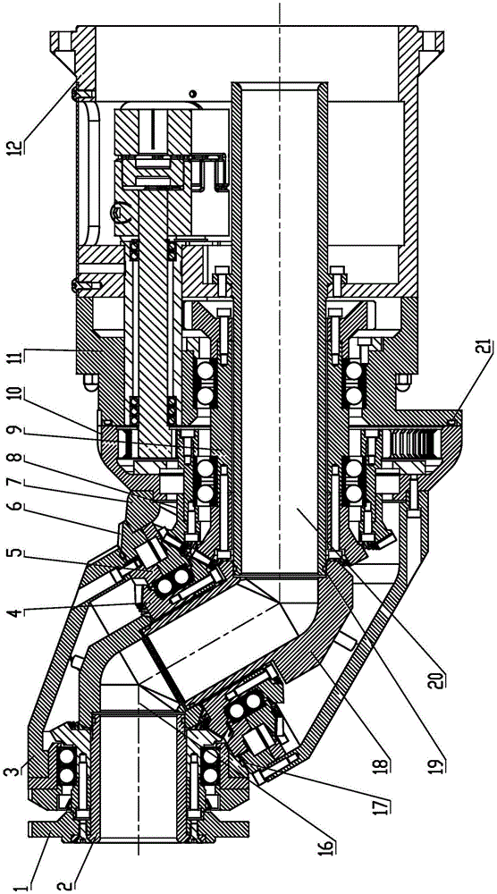 Hollow bias structure of wrist of industrial robot