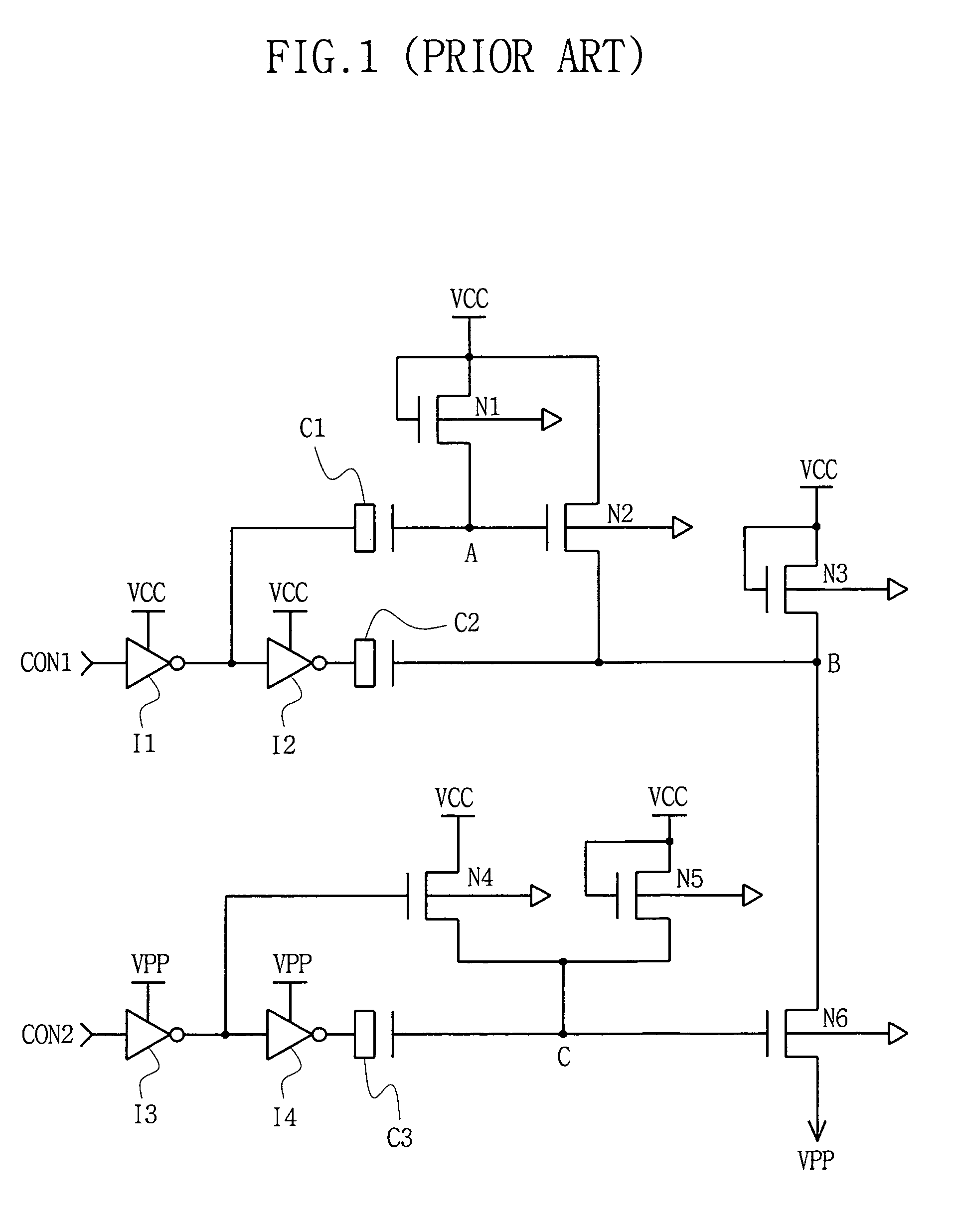 Charge pump for use in a semiconductor memory