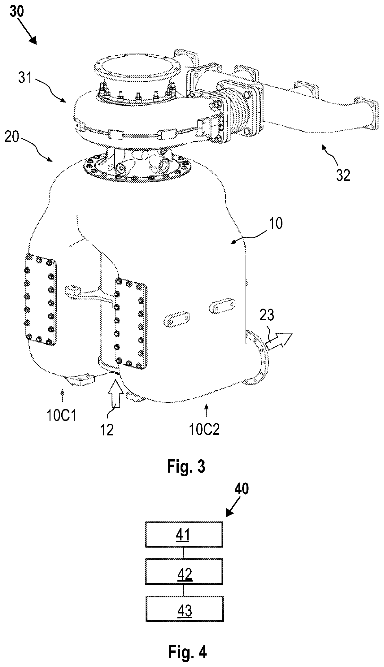 Compressor housing of a radial compressor, and method for feeding charge air into an internal combustion engine