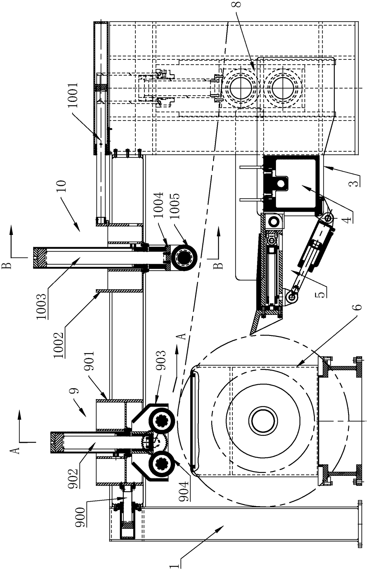 An all-in-one machine for unwinding, centering and pinch feeding