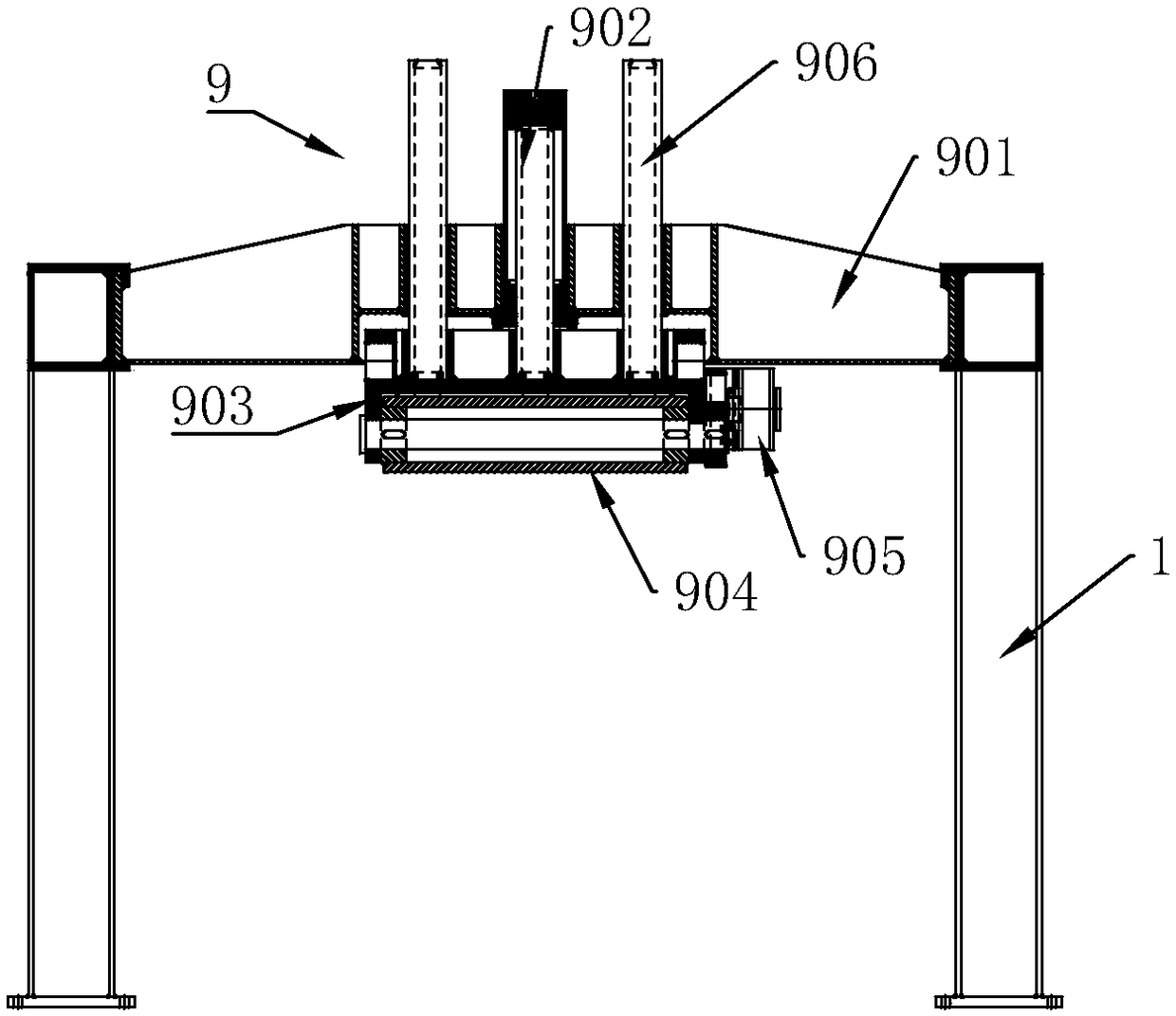 An all-in-one machine for unwinding, centering and pinch feeding