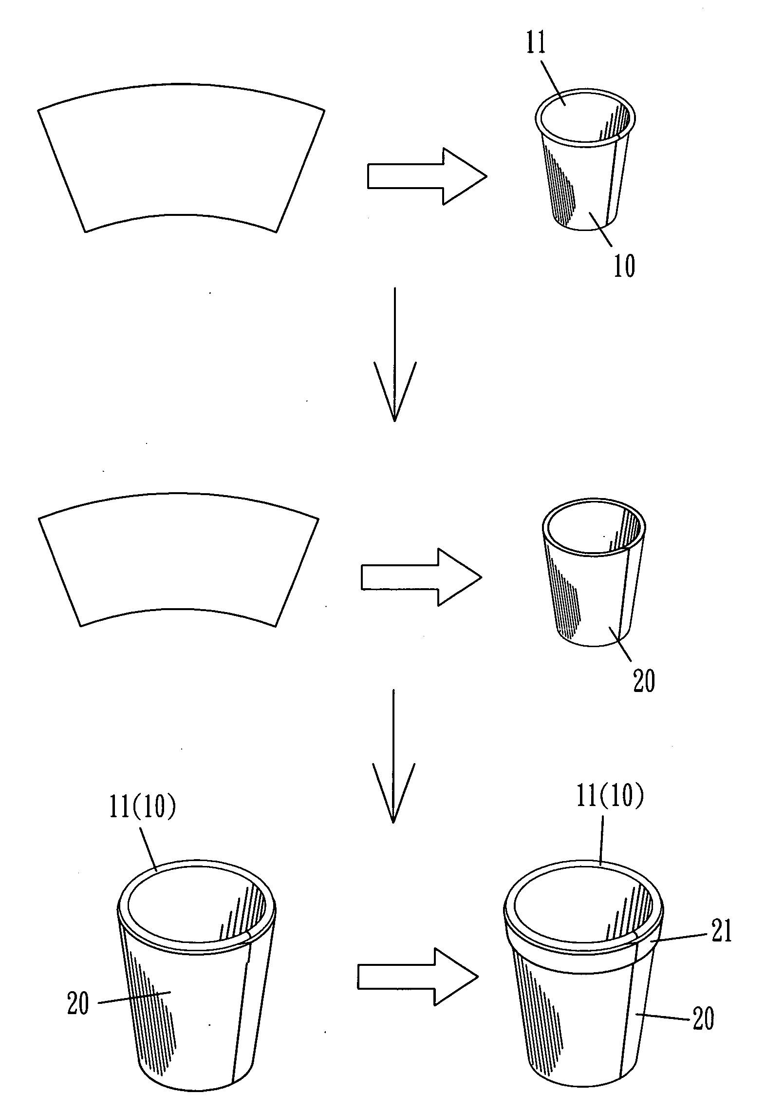 Bio-degradable cup and method for making the same