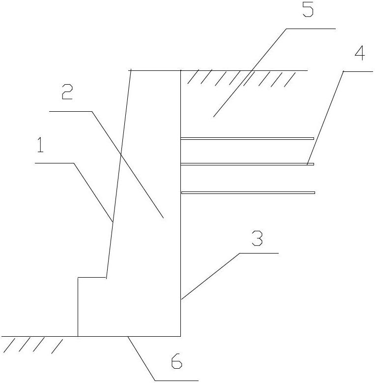 Reinforced gravity type retaining wall antiknock construction