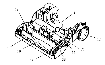 Rolling brush structure with spiral blades