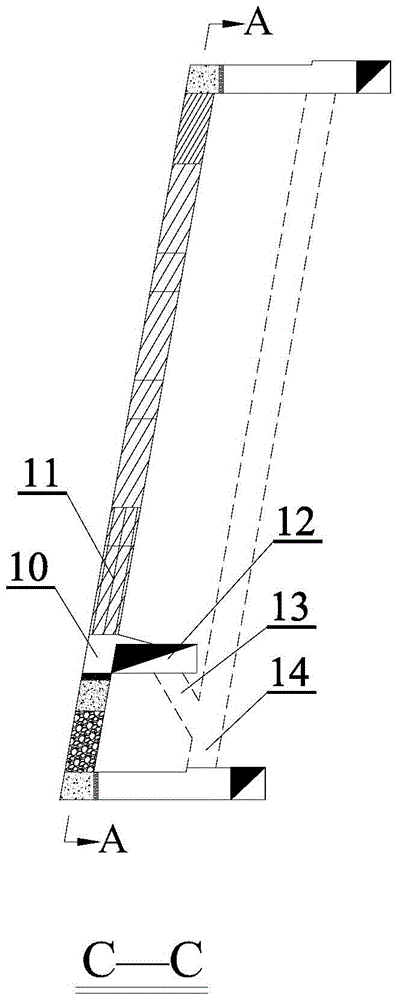 Mining method of segmental collapse and bottom structure followed by continuous filling