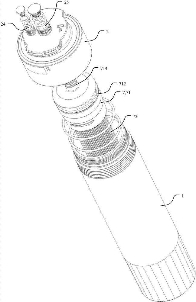 Filter element component and water purifier