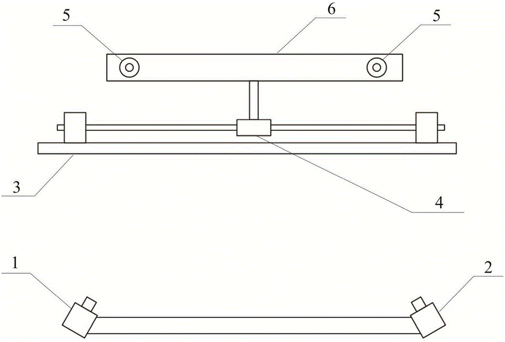 Dual-camera measuring method for accurate calibration of distance between optical identification points