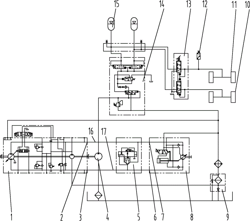 Hydraulic traveling differential mechanism of snow blower