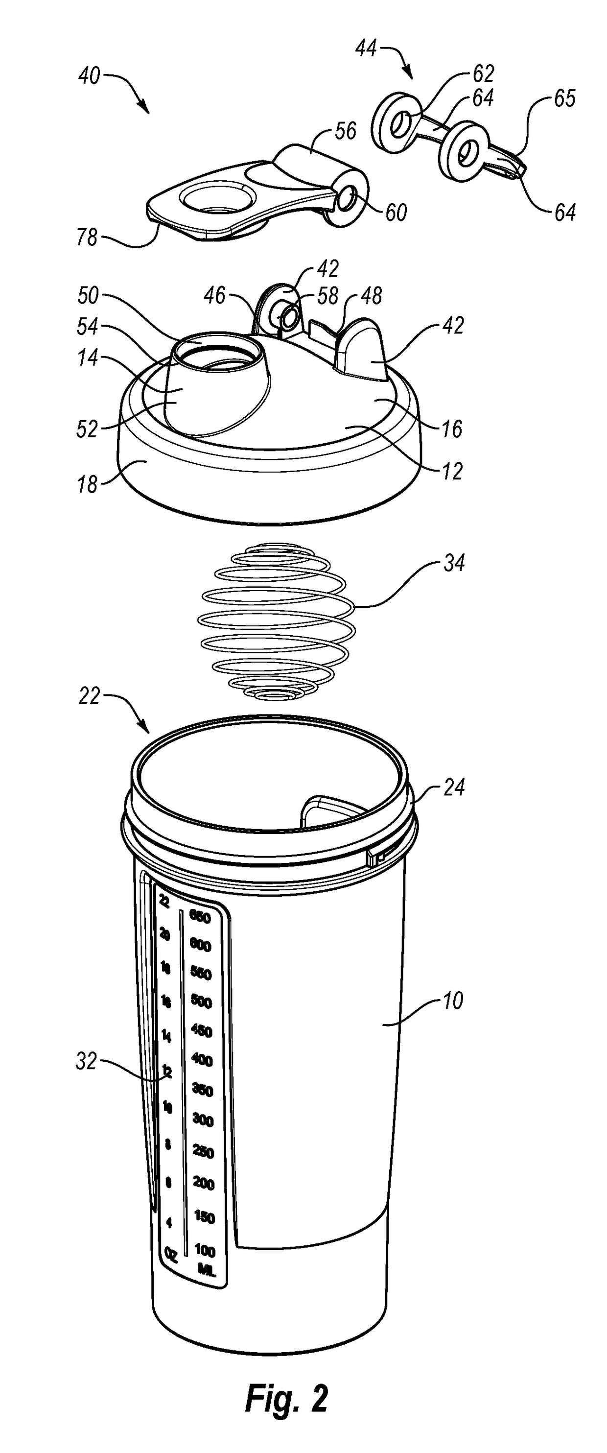 Flip-top closure for a container