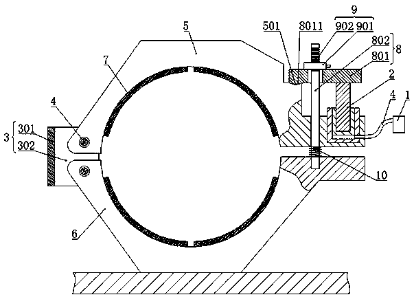 Fishing boat stern shaft braking device