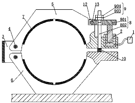 Fishing boat stern shaft braking device