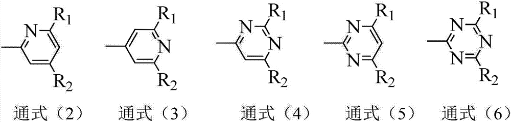 Compound containing aza-spirofluorene and nitrogen six-membered heterocycle and application of compound to OLED (Organic Light Emitting Diode)