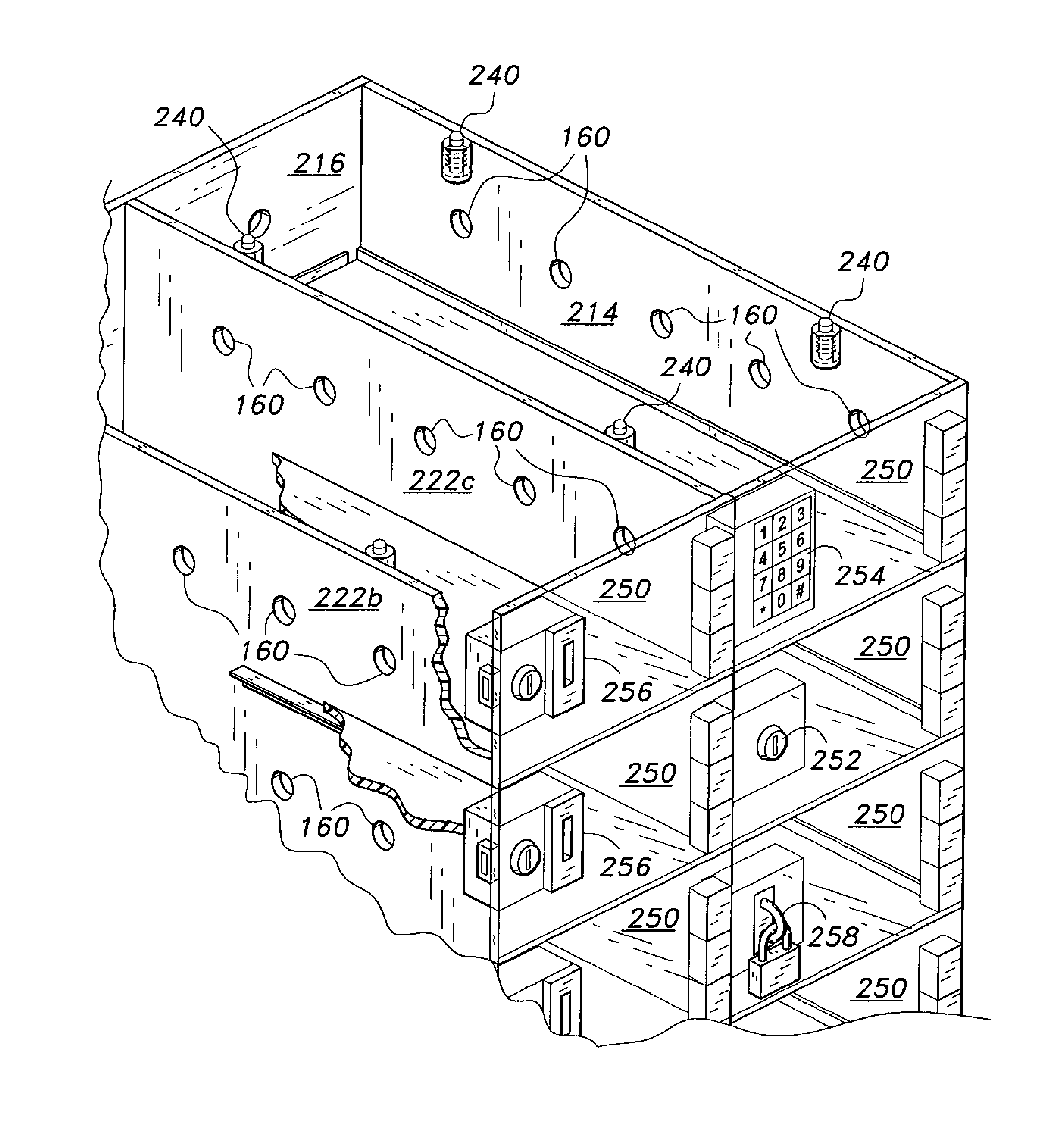 Individual locker assembly for refrigerators