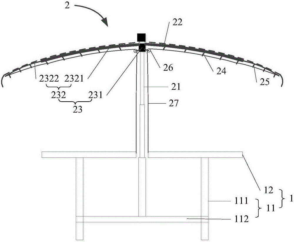 Dining table with foldable beach umbrella and suitable for outdoor dining of agritainment