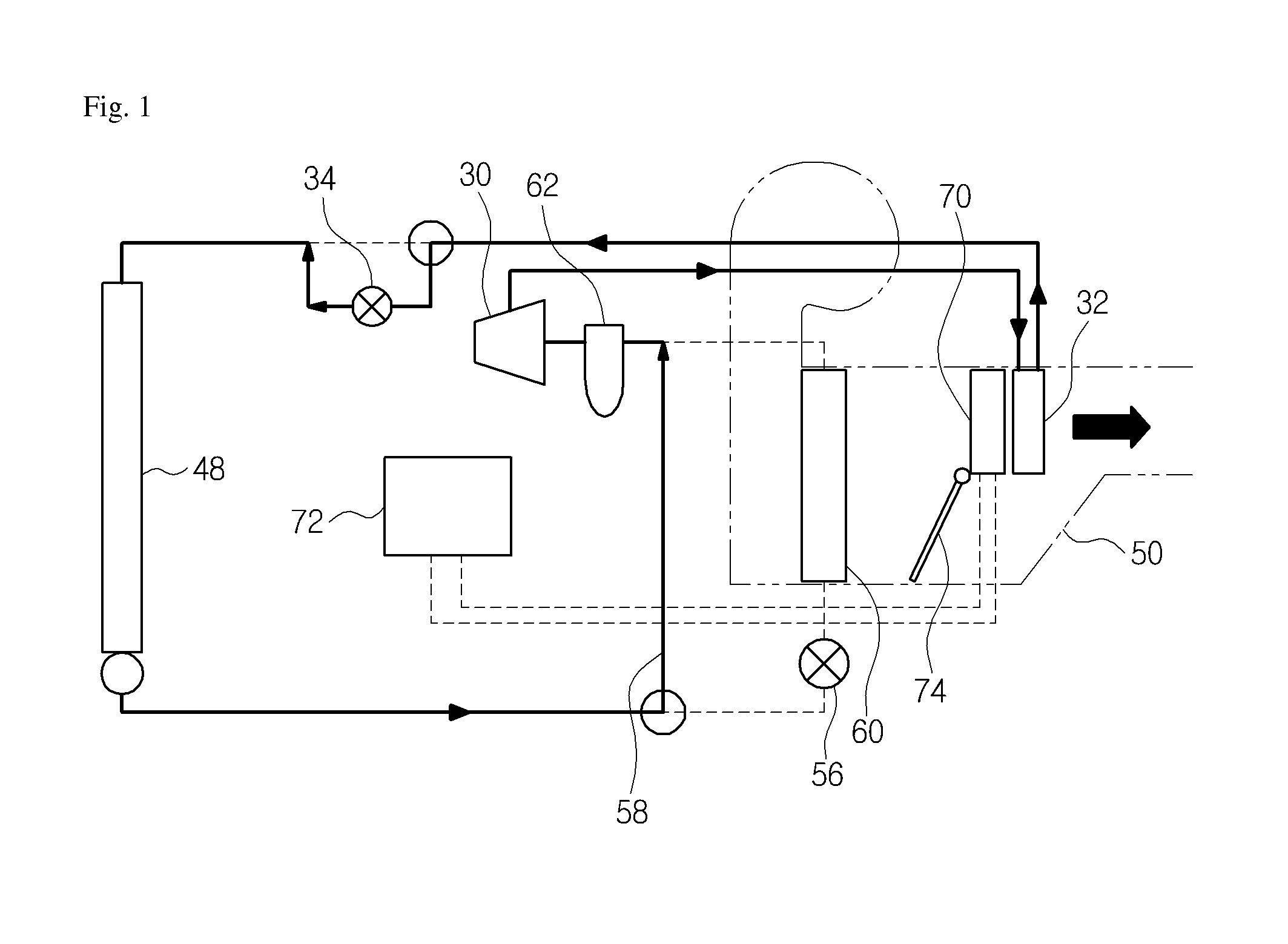 Heat pump system for vehicle