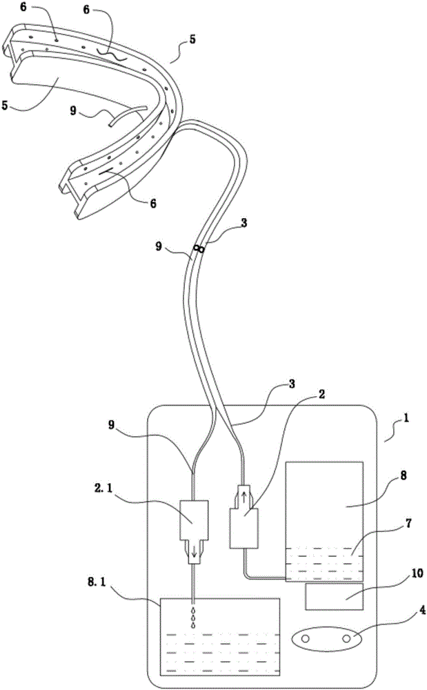 Tooth washing device