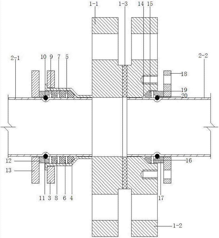 Plate pressure flange type pipeline connecting device