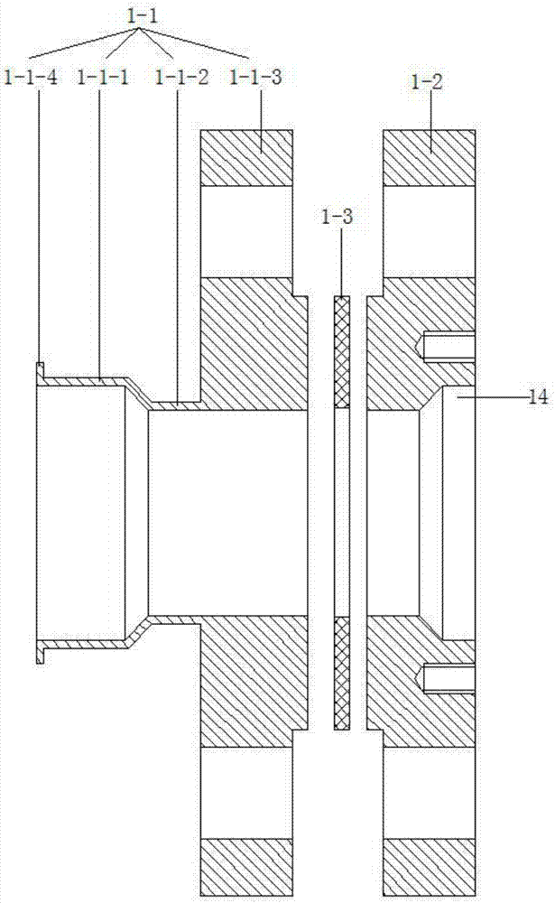 Plate pressure flange type pipeline connecting device