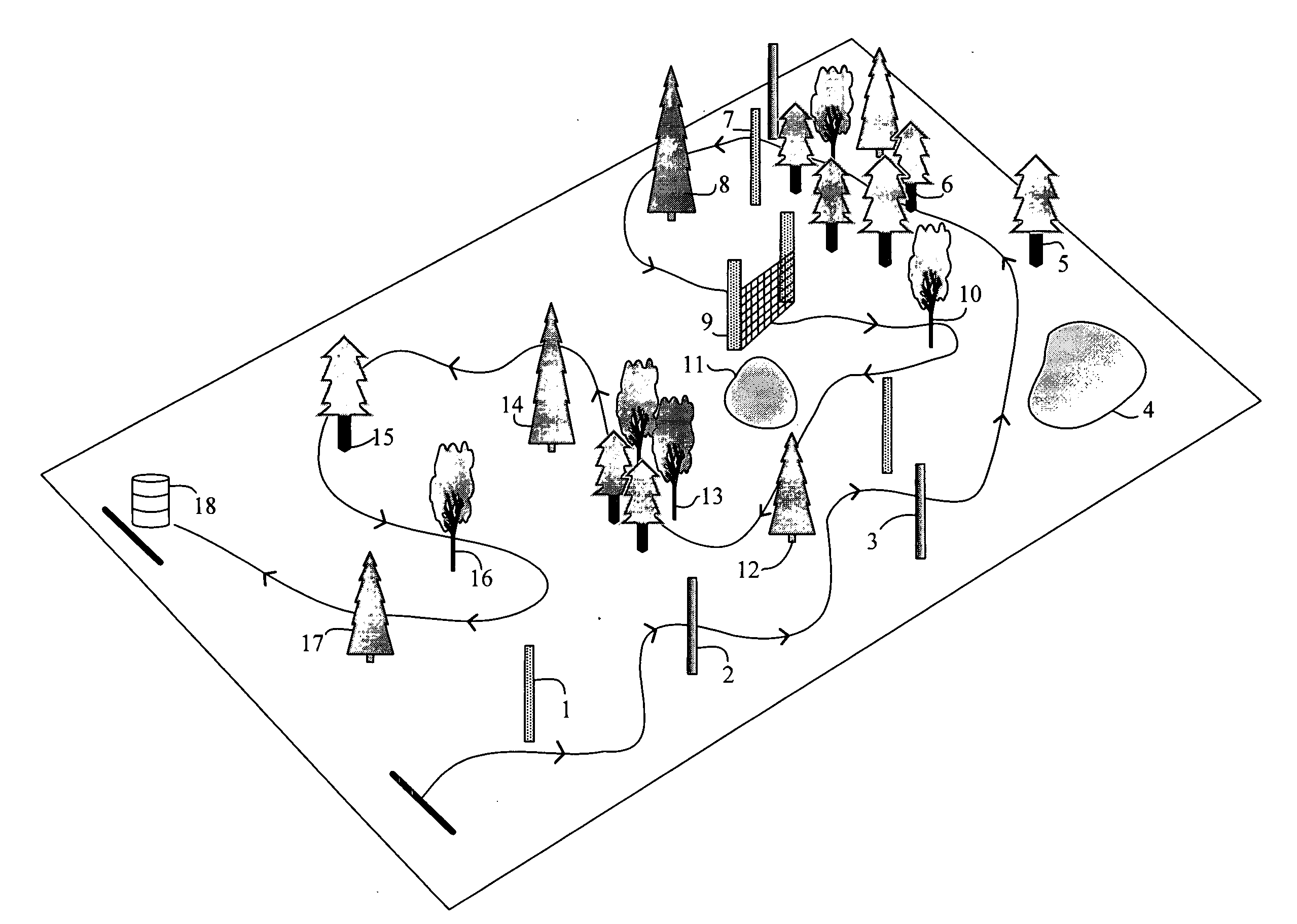 Game system and method for hitting a ball through a playing field