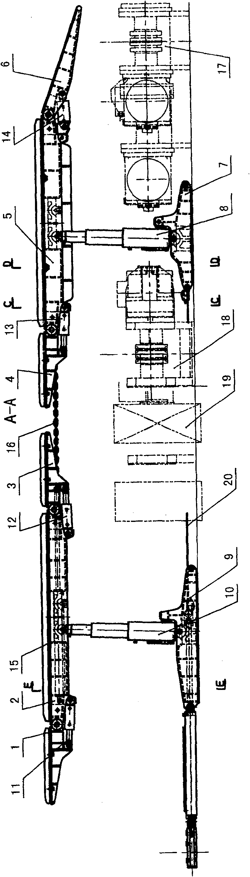 Fully mechanized working faces along conveying end head hydraulic bracket