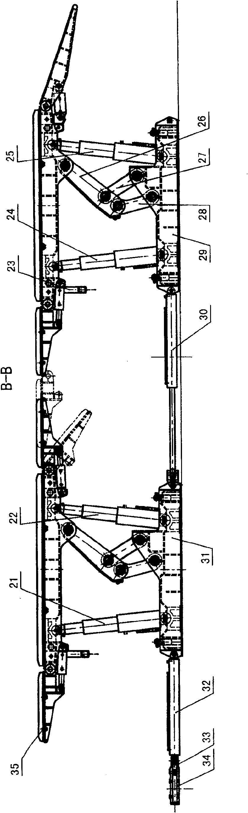 Fully mechanized working faces along conveying end head hydraulic bracket