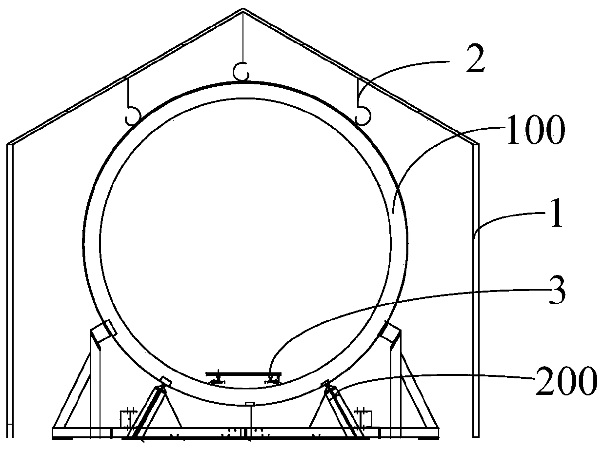 Construction method and device for detaching partial segments in limited space