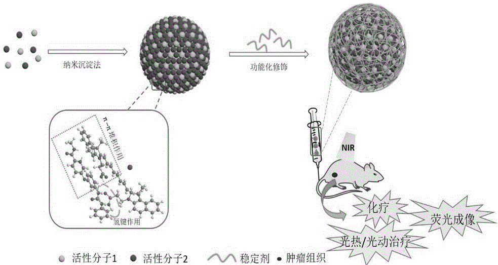 Multifunctional composite nanometer medicine for tumor imaging and treatment and preparation method of composite nanometer medicine