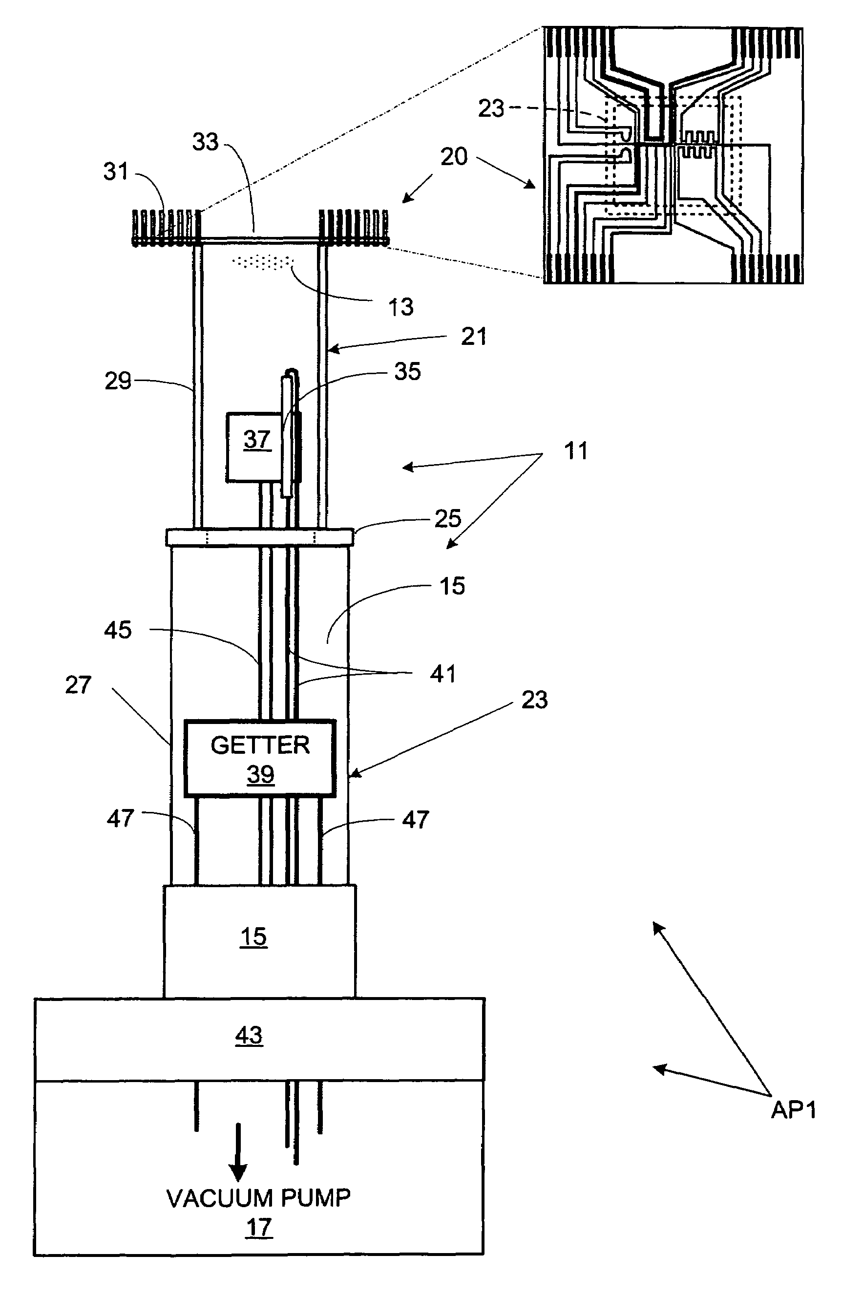 Cold atom system with atom chip wall